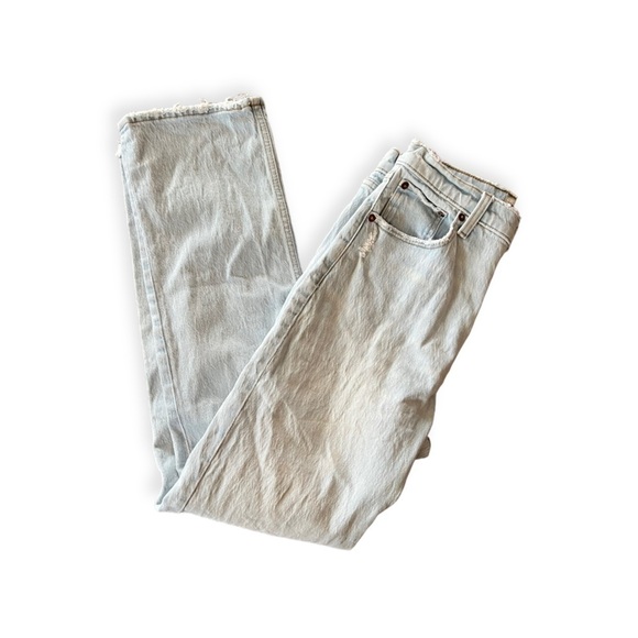 Abercrombie & Fitch 90s straight ultra high rise distressed Sz 27 / 4 Regular - Picture 3 of 11